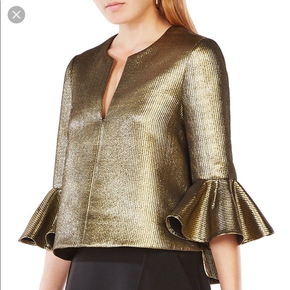 BCBGMaxAzria Tops - BCBG gold fancy top